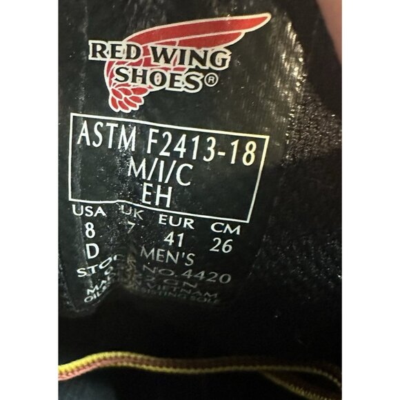 Red Wing 4420 Loggermax Work Boots Mens 8D Brown Waterproof Vibram Steel Toe 9” - Picture 9 of 9